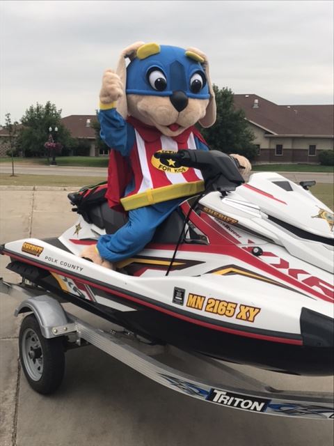 Safety Pup on a jet ski