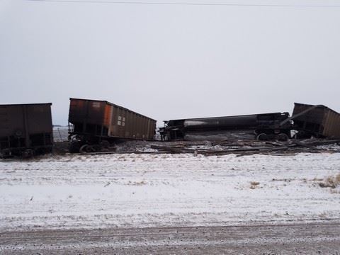 Train De-Railment near Fisher Polk