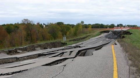 State Highway Landslide East of Crookston