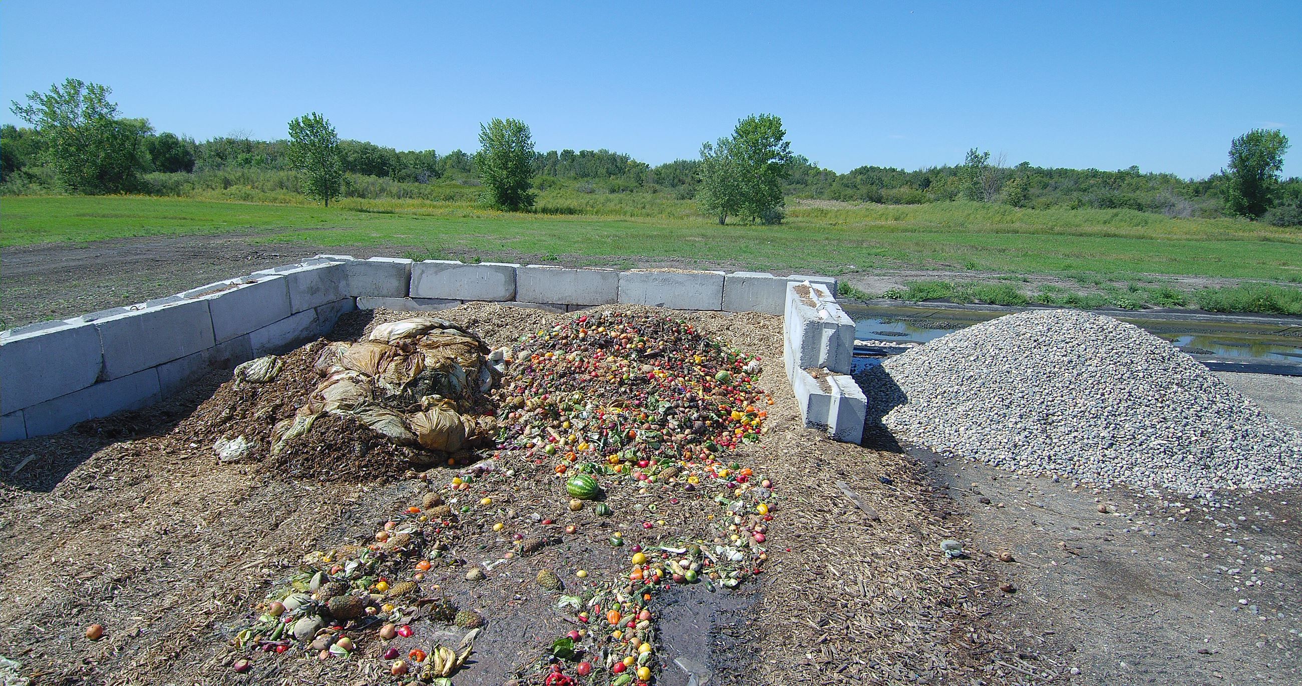 Compost buncher at Landfill