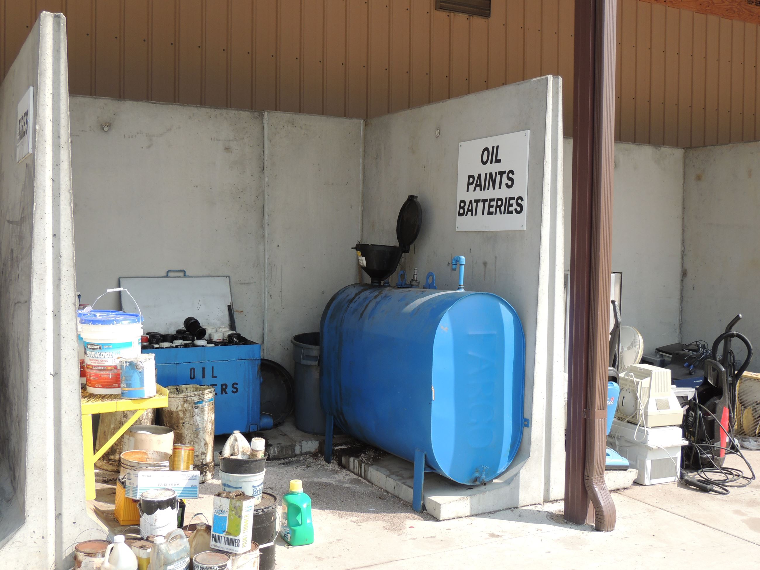 Oils, Paints, Batteries Drop-Off Area