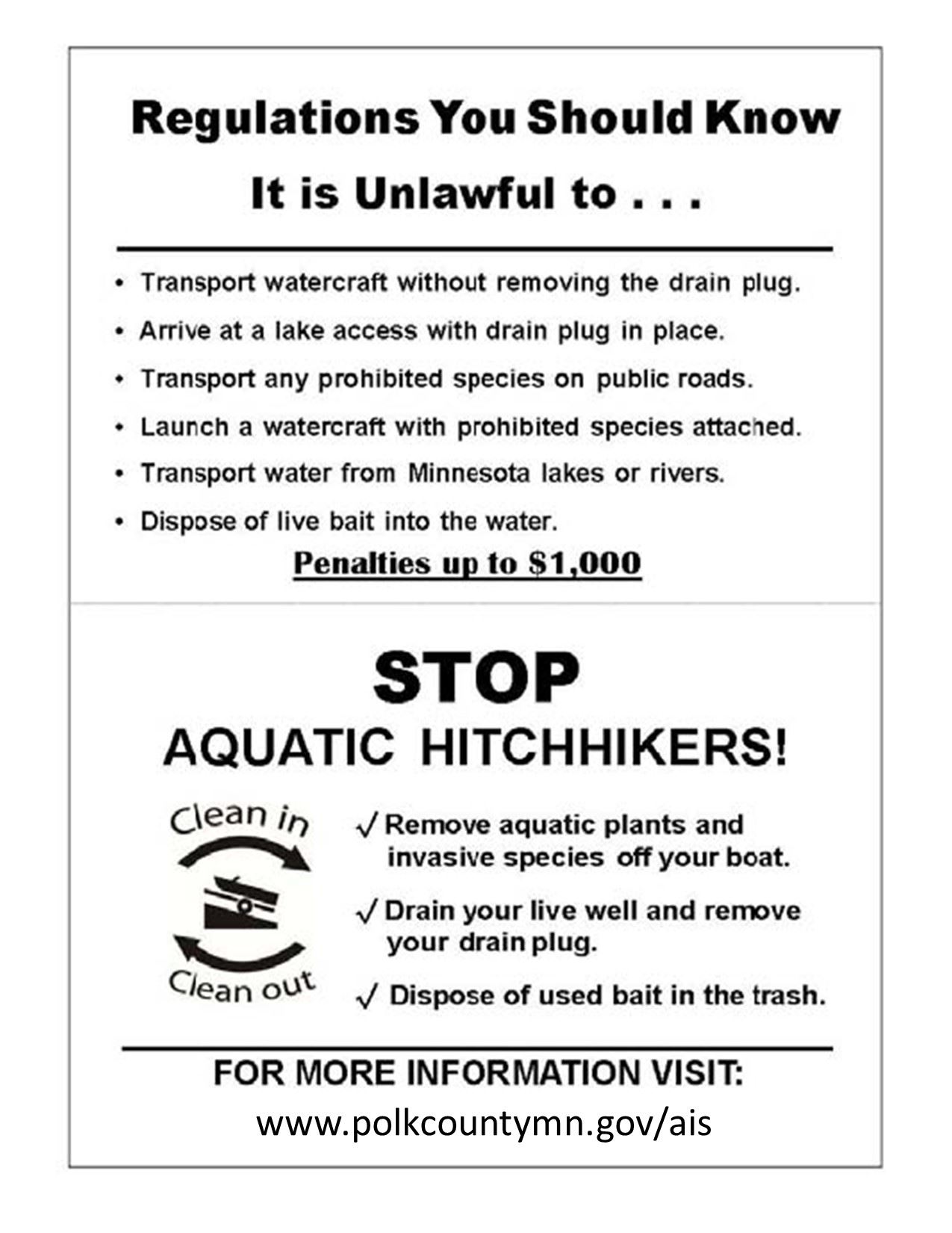 AIS Aquatic Regulations Poster