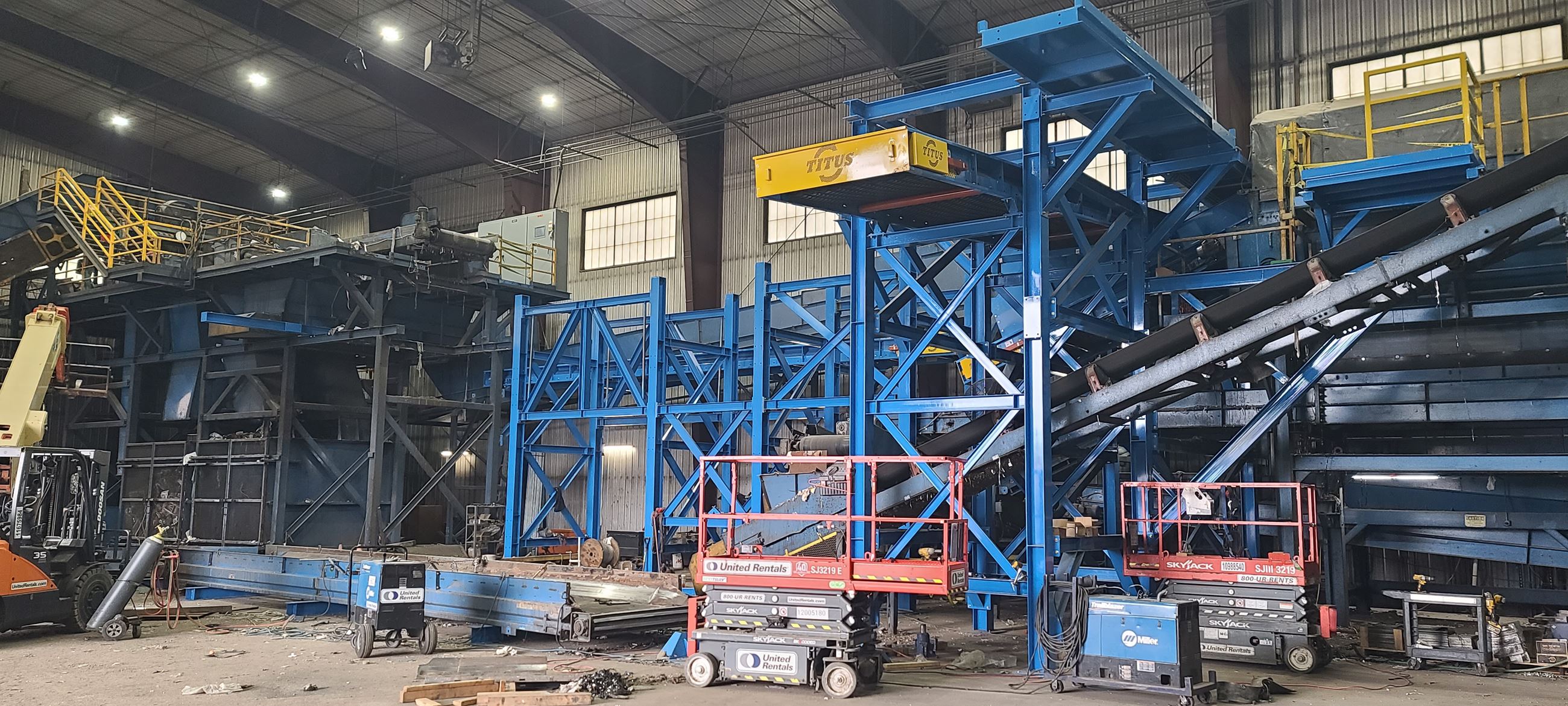 Demolition of existing chutes and platform